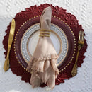 Axyaa Round Pink Placemats Set for Dining and Events