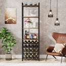 Axyaa 20 Bottle Wine Bakers Rack with Glass Holder and Storage Shelves