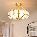 Axyaa Brass Ceiling Lamp: Modern Nordic LED Hanging Light for Home Living Bedroom