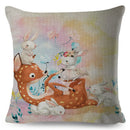 Axyaa Nordic Watercolor Animal Pillow Cover Set for Sofa, 45x45cm