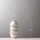 Axyaa White Pleated Petals Ceramic Vase - Handmade Flower Arrangement Home Decoration
