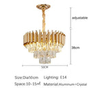 Axyaa Modern Crystal Ceiling Chandelier LED Living Dining Room Lights Luxe Elegant Lighting