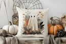 Axyaa Halloween Ghosts & Floral Pillow Cover for Sofa, Bedroom, Car