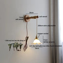 Axyaa Nordic LED Wall Lamp with Flower Shade & Switch, White Ceramic Glass Interior Decor