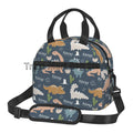 Dino Lunch Bag by Axyaa: Jurassic Thermal Tote for Kids School Travel Picnic