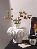 Axyaa Ceramic Flower Vase Decor for Living Room Tabletop, Retro Luxury Arrangements