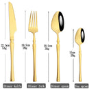 Axyaa 16-Piece Gold Stainless Steel Cutlery Dinnerware Set - Western Tableware Knife Fork Spoon