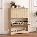 Axyaa 4-Drawer Shoe Cabinet with Adjustable Shelves