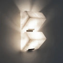 Axyaa Triangle Natural Stone LED Wall Sconce: Black Metal, 3D Design for Home, Restaurant