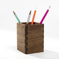 Axyaa Black Walnut Desktop Pen Holder: Simple Japanese Style Office Storage Box
