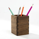 Axyaa Black Walnut Desktop Pen Holder: Simple Japanese Style Office Storage Box