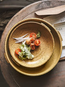 Axyaa Retro Plate with Handle - Round Platter for Dining and Entertaining