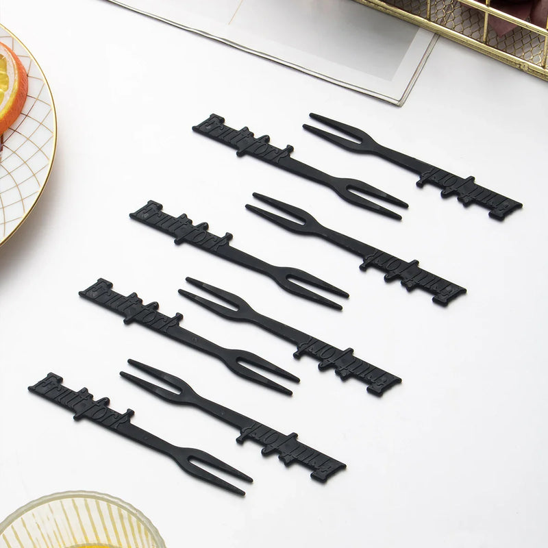 Axyaa 100PCS Plastic Fruit Fork Set for Home, Restaurant, Picnic, Camping - Reusable
