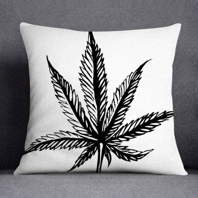 Axyaa Green Leaf Theme Pillowcase - Decorative Polyester Home Decoration 45*45cm