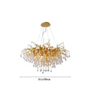 Axyaa Gold Crystal Droplet Ceiling Chandelier LED Lighting