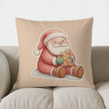 Axyaa Cozy Christmas Santa with Gingerbreads Pillow Cover