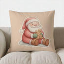 Axyaa Cozy Christmas Santa with Gingerbreads Pillow Cover