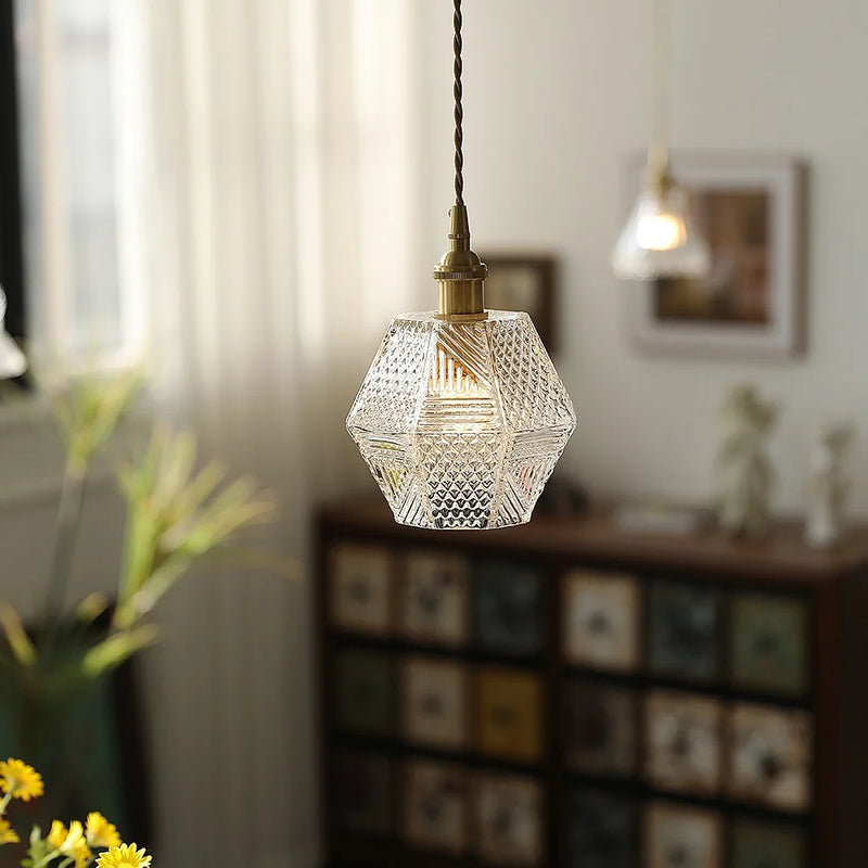 Axyaa Clear Glass LED Pendant Lights - Nordic Modern Hanging Lamp