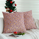Axyaa Hot Stamping Elk Pink Plush Cushion Cover 45x45cm Single Side