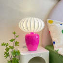Axya Ceramic Silk Desk Lamp Pink Color for Kids Bedroom and Study