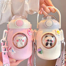 Axyaa Kids Stainless Steel Cartoon Thermos with Straw Bottle