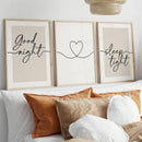 3-Piece Axyaa Bedroom Wall Decor Set, Minimalist Couple Themed Prints, Modern Canvas Painting