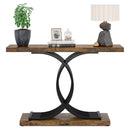 Axyaa Geometric Frame Brown Console Table