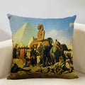 Axyaa Ocean Landscape Flower Sofa Cushion Cover Linen Pillowcase Home Decor