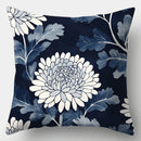 Axyaa Blue Floral & Geometric Print Throw Pillow Covers, 17.7" Square, Zip Closure