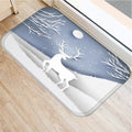 Axyaa Christmas Snow Deer Print Door Mat Non-Slip Floor Carpet - Home New Year Decoration