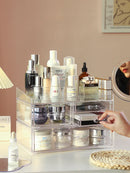 Axyaa Cosmetic Storage Box with Large Capacity Drawers for Beauty and Makeup Organization.