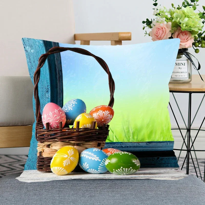 Axyaa Satin Fabric Easter Pillow Case Set for Wedding and Home Decor