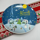 Axyaa Cartoon Relief Christmas Plate - 8-inch Circular Ceramic Shallow Tableware