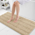 Axyaa Chenille Bath Mat - Absorbent & Non-Slip Plush Shaggy Bathroom Rug