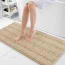 Axyaa Chenille Bath Mat - Absorbent & Non-Slip Plush Shaggy Bathroom Rug
