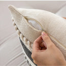 Axyaa Embroidered Cross Headboard Pillowcase Fringe Cushion Covers for Family Car Sofa
