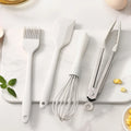 Axyaa Mini Silicone Kitchen Utensils Set - Non-Stick Spatula, Clip, Whisk, Brush