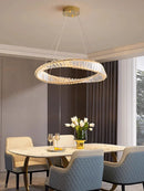 Axyaa Italian Crystal Chandelier: Luxury Minimalist Lighting for Elegant Living Spaces