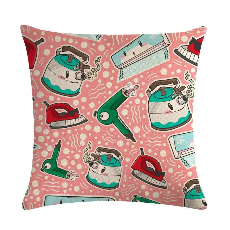 Mini Bulb Decorative Flax Pillowcase by Axyaa - 45*45cm