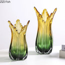 Axyaa Green Glass Vase Hydroponics Pot Table Floral Room Decoration