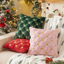 Axyaa Christmas Tree Bow Embroidered Pillowcase - Festive Living Room Decor