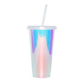 Axyaa 710ml Holographic Straw Party Cup - Single Layer Food Grade Plastic Cup