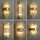 Axyaa Gold Crystal LED Wall Lamp for Luxury Home Decor