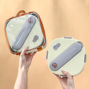 Axyaa Stainless Steel Square Lunch Box with Compartments and Cutlery