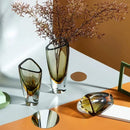 Axyaa Amber Glass Vase Hydroponics Desk Decoration Modern Home Decor