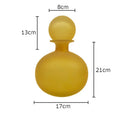 Frosted Glass Vase with Artificial Flowers - Axyaa Aesthetic Decor