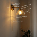 Axyaa Glass Wall Sconce Light Fixtures Copper Nordic Bedside Lamp