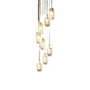 Axyaa Modern Crystal Stair Chandelier - Rotating Long Design for Luxe Penthouse