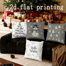 Axyaa Snowman & Winter Pattern Pillow Cover for Sofa, Bedroom, Car