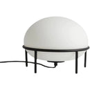 Axyaa White Glass Egg Desk Lamp, Modern Minimalist Design, Black Iron Frame, E27 Bulb